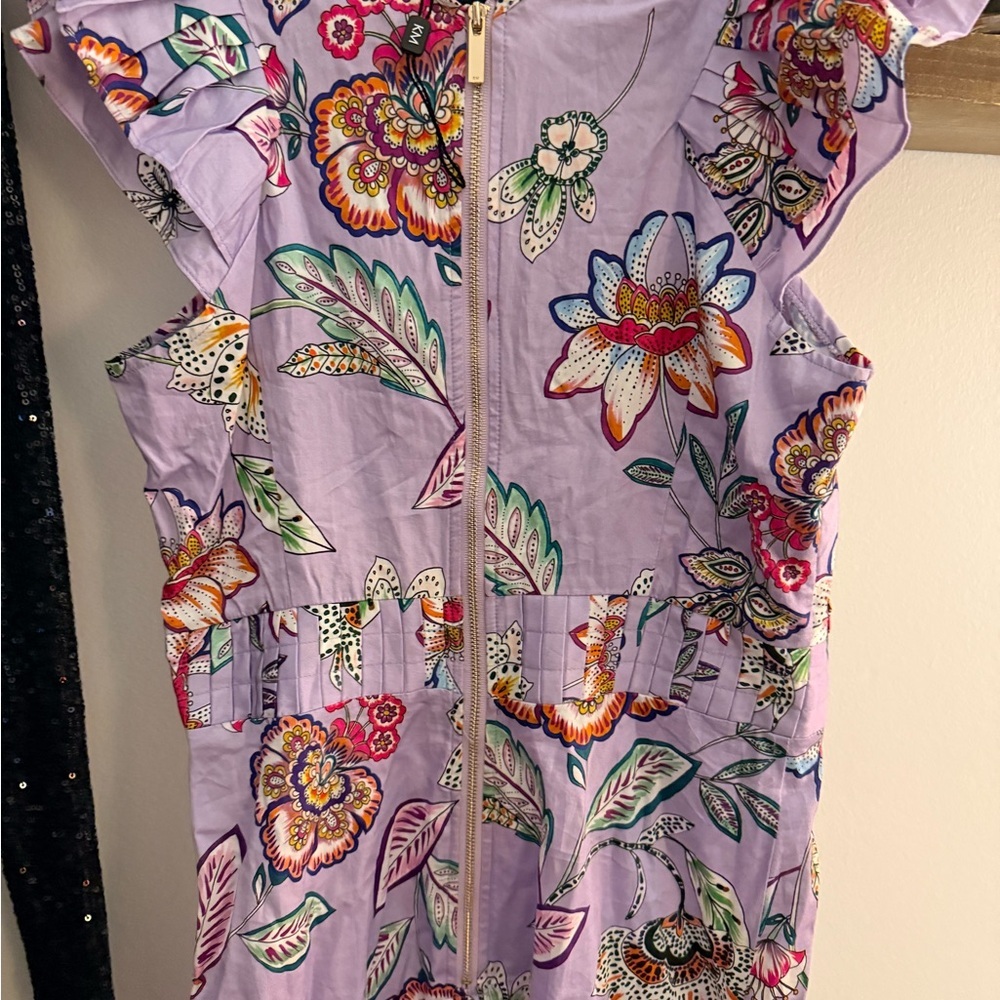 Karen Millen Purple and White Floral Dress - Picture 8 of 9